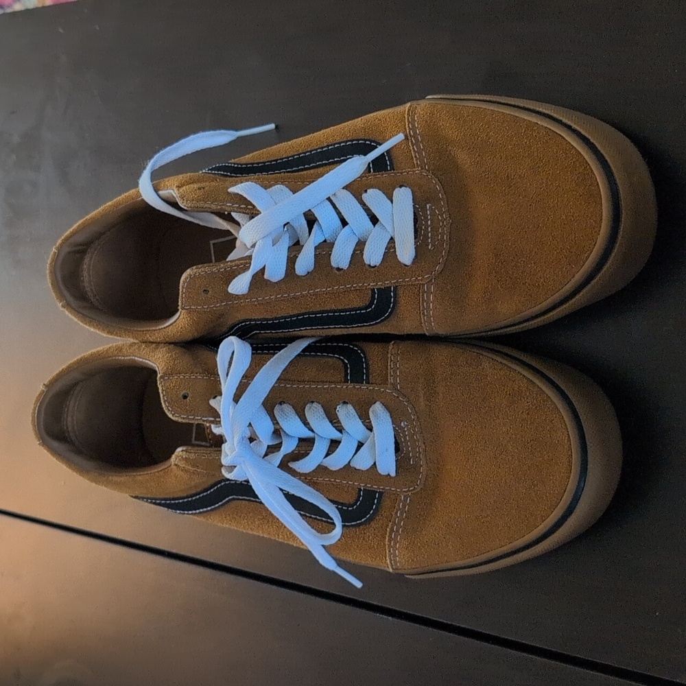 Vans Men's Ward Suede Mesh Golden Brown Shoes Sneakers Sz 9 Skate Casual